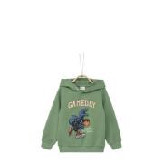 s.Oliver hoodie met printopdruk groen Sweater Jongens Katoen Capuchon ...