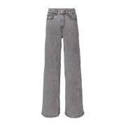 Garcia high waist wide leg jeans medium used Grijs Meisjes Stretchdeni...