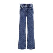 KIDS ONLY GIRL high waist wide leg jeans met stippen medium blue denim...