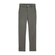 WE Fashion slim fit broek Groen Jongens Katoen Effen - 122