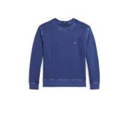 POLO Ralph Lauren sweater met logo blauw Jongens Katoen Ronde hals Log...