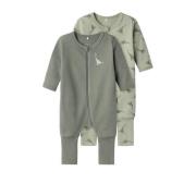 NAME IT BABY pyjama NBMNIGHTSUIT - set van 2 groen Jongens Katoen Rond...