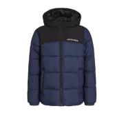 JACK & JONES JUNIOR gewatteerde jas donkerblauw Jongens Polyester Capu...