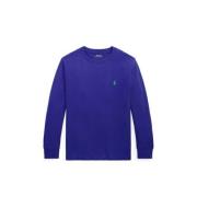 POLO Ralph Lauren longsleeve blauw Jongens Katoen Ronde hals Effen - 1...