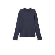 NAME IT KIDS fijngebreide longsleeve NKFVIANNA donkerblauw Meisjes Vis...