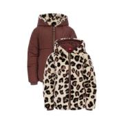 LOOXS little tussenjas met panterprint bruin Meisjes Polyester Capucho...