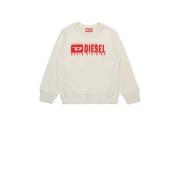 Diesel sweater met logo wit/rood Ecru Jongens Katoen Ronde hals Logo -...