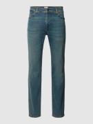 Slim fit jeans met knoop- en ritssluiting