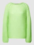 Gebreide pullover van mohairmix in effen design