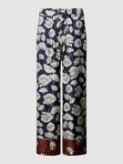 Stoffen broek van zijde met all-over bloemenprint, model 'DIVO'