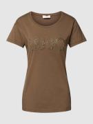 T-shirt met label met siersteentjes