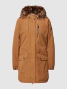 Parka met imitatiebont en tweewegsritssluiting