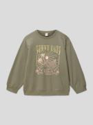 Sweatshirt met label- en motiefprint, model 'MORNING HIKE'