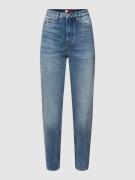 Straight fit jeans met labeldetails