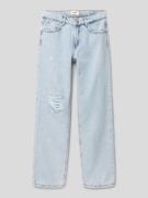 Straight fit jeans in destroyed-look