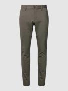 Tapered fit stoffen broek met visgraatmotief