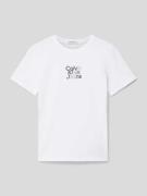 T-shirt met labelprint, model 'GRADIENT'