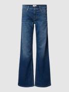 Wide fit jeans met knoop- en ritssluiting, model 'TESS'