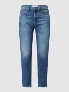 Relaxed fit mid rise jeans met stretch, model 'Freja'