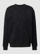Sweatshirt met all-over labelstitching, model 'Cayetano'