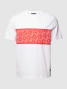 T-shirt met labelprint, model 'KORS MESH STRIPE'