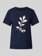 T-shirt met motiefprint en -stitching