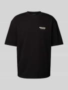 Oversized T-shirt met label- en statementprint, model 'BALDOCK'