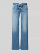 Wide leg jeans met strikceintuur, model 'TESS'