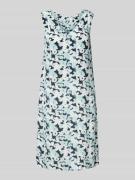Mini-jurk van viscose met bloemenmotief en V-hals