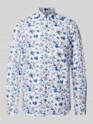 Body fit zakelijk overhemd met bloemenprint, model 'Taviano'