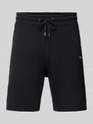 Regular fit sweatshorts met labeldetail