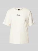 T-shirt met labelprint, model 'Evi'