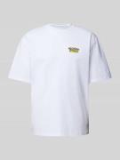 Oversized T-shirt met labelprint, model 'KORT'