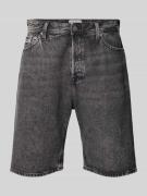 Baggy fit korte jeans met labelstitching, model 'ALEX'