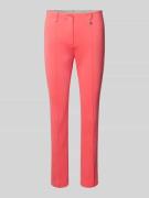 Slim fit pantalon met vaste bandplooien