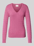 Gebreide pullover met kabelpatroon