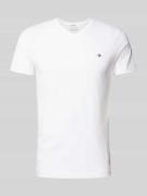 Regular fit T-shirt met labelstitching