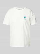 T-shirt met motief-, statement- en labelprint