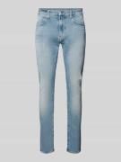 Skinny fit jeans met riemlussen, model 'Revend'
