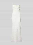 Maxi-jurk met structuurmotief, model 'Floral cowl'