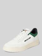 Leren sneakers met labeldetail