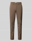 Slim fit chino met ceintuurlussen, model 'NEW Miles'