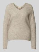 Gebreide pullover met V-hals, model 'THORA'