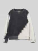 Sweatshirt met labelpatch en ronde hals