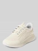 Leren sneakers met labeldetails