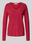 Gebreide pullover met afgeronde V-hals