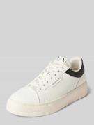 Leren sneakers met labelprint, model 'Lion'