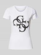 T-shirt met strass- en siersteentjes