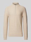 Slim fit gebreide pullover met opstaande kraag