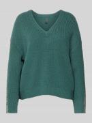 Gebreide pullover van lanawol met V-hals